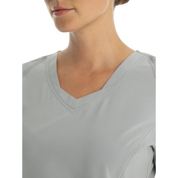 Scrubstar Womens Scrub Top Pockets Size XS Moisture Control 4-Way Stretch Gray - Picture 7 of 10